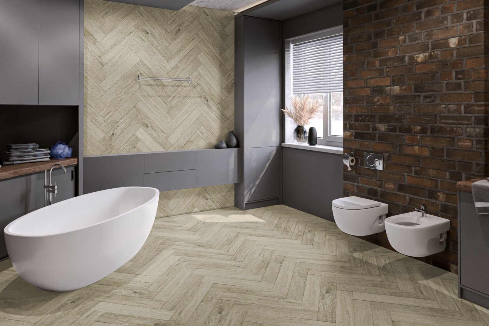 Плитка ПВХ-кварцвинил Damy Floor Бристоль London 615х123х4 (1,059м2), 4V фаска