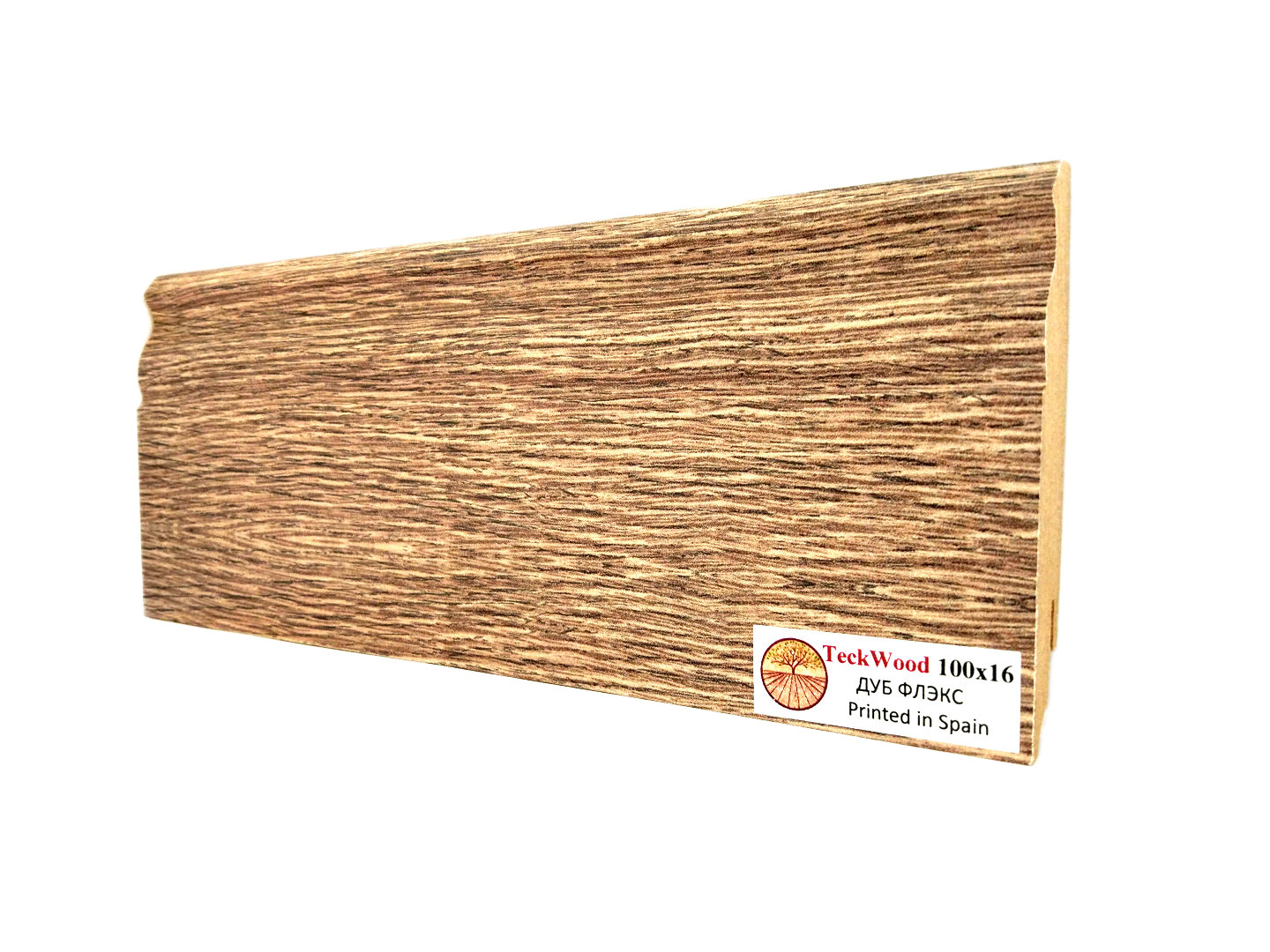 Плинтус ламинированный Teckwood "В цвет" фигурный 2150х100х16