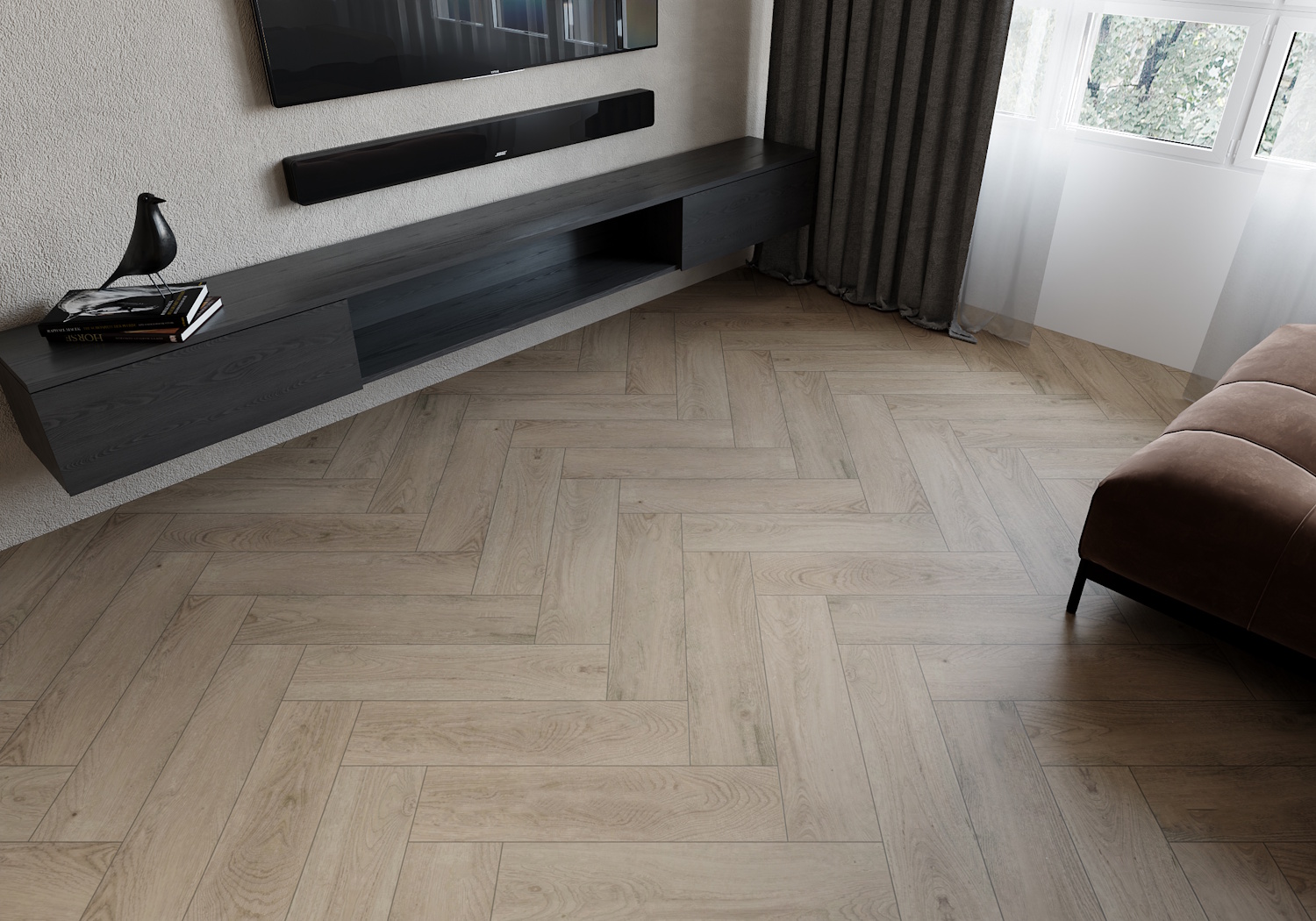 Плитка ПВХ-кварцвинил ART East Дуб Эдинбург Tile Click 4мм 600х150х4 (2,52м2), 4V фаска