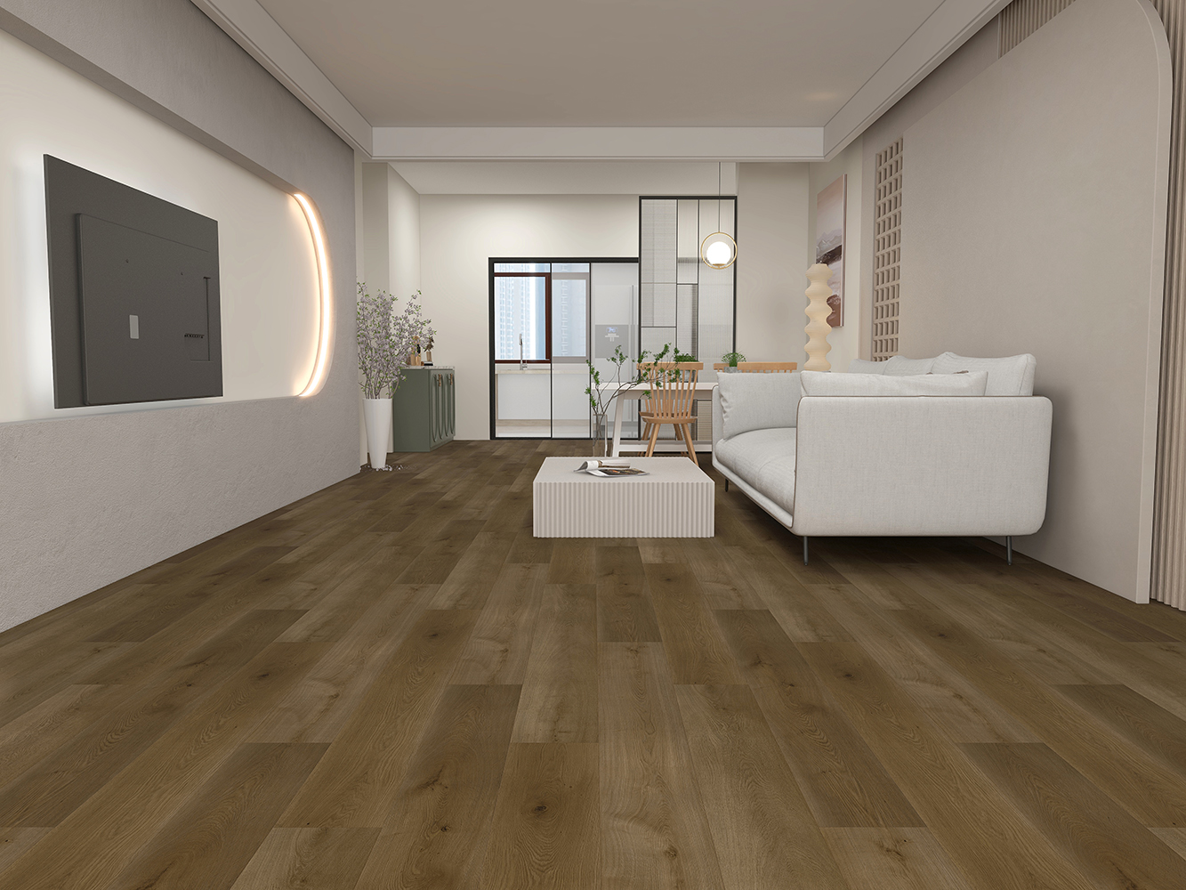 Плитка ПВХ-кварцвинил STRONG STEP Какао Expert 1219х178х2,5 (3,906м2), 4V фаска