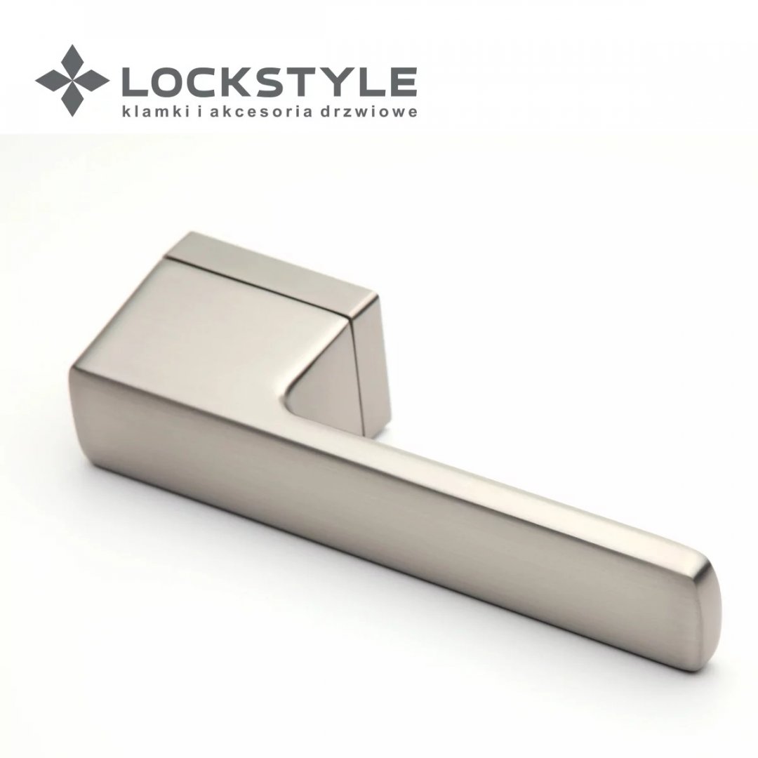 Ручка дверная LOCKSTYLE Coral MPR на прямоугольной розетке (никель мат)