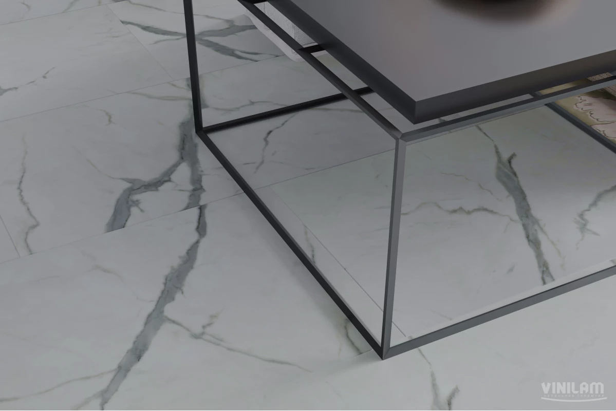 Ламинат SPC замковой VINILAM Греческий Мрамор Ceramo Stone 940х470х6 (2,209м2), с подложкой, 4V микр