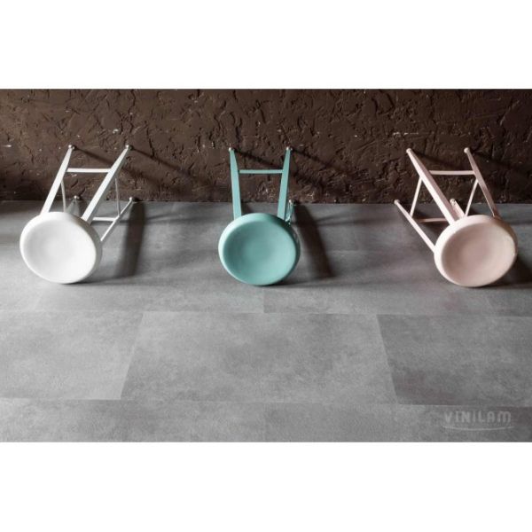 Ламинат SPC замковой VINILAM Цемент Ceramo Stone 940х470х8 (2,65м2), с подложкой, 4V микро-фаска