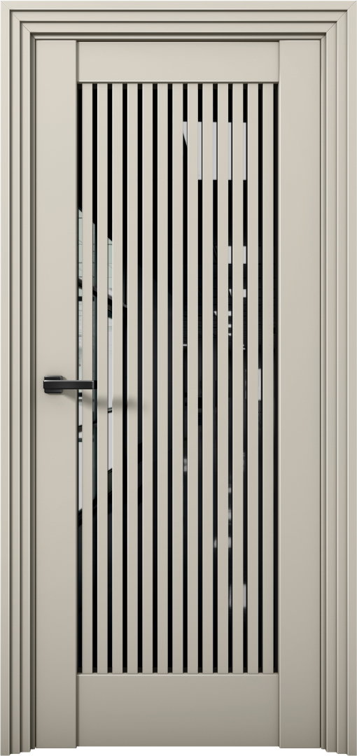 Дверь межкомнатная AURUMDOORS Nickel Ni4 (Силк Грей [+] / стекло: лакобель черный)