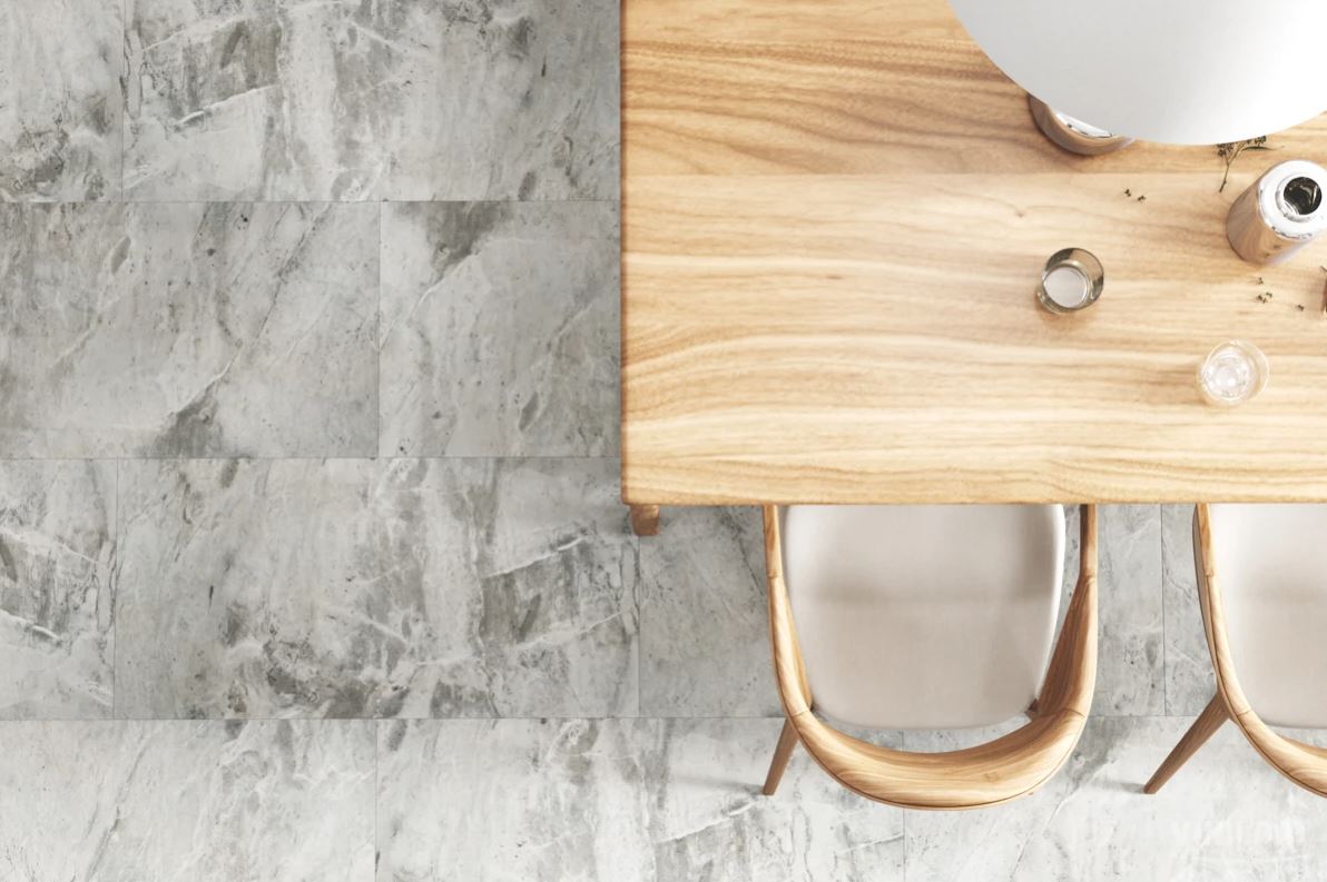 Плитка ПВХ клеевая VINILAM Адриатический Серый Ceramo Stone Glue 950х475х2,5 (4,513м2), 4V микро-фас