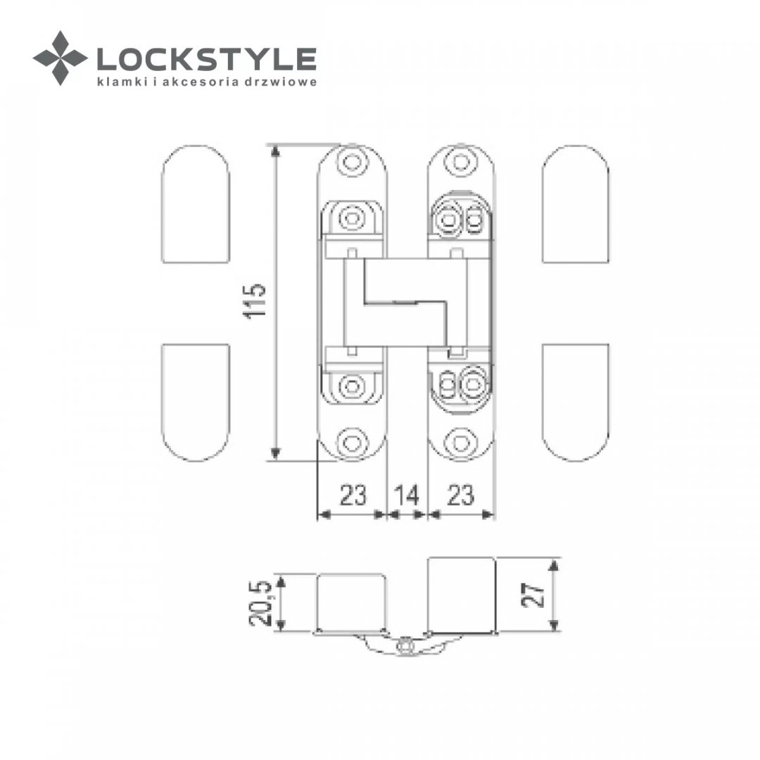 Петля дверная скрытая LOCKSTYLE Eclipse 3.0