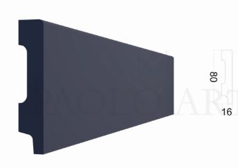 Плинтус дюрополимерный Paolo Arte Kr025P-13 "Графит" прямой 2000х80х16, п/окрас