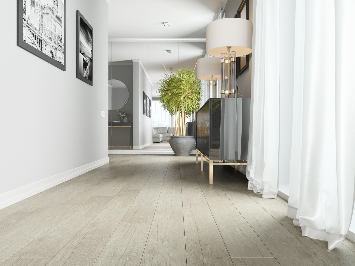 Плитка ПВХ клеевая Decoria Дуб Тоба  Office Tile 950х184х2,5 (4,02м2), без фаски