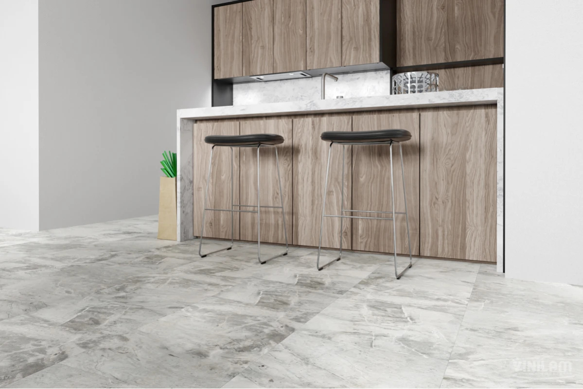 Плитка ПВХ клеевая VINILAM Адриатический Серый Ceramo Stone Glue 950х475х2,5 (4,513м2), 4V микро-фас