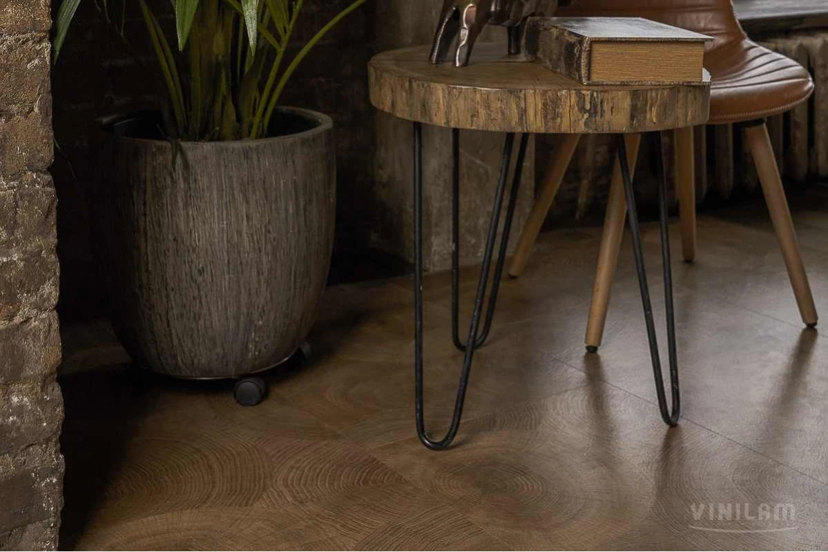 Плитка ПВХ клеевая VINILAM Дуб Натуральный Ceramo Stone Glue 950х480х2,5 (4,56м2), 4V микро-фаска