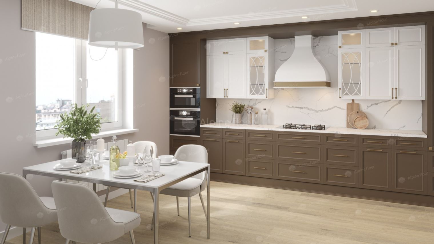Плитка ПВХ замковая Alpine Floor Дуб капучино ABA ECO 7-12 Premium XL 1524х180х8 (2,195м2), с подлож
