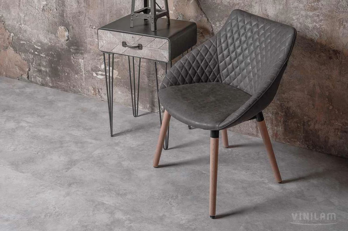 Ламинат SPC замковой VINILAM Бетон Ceramo Stone 940х470х8 (2,65м2), с подложкой, 4V микро-фаска