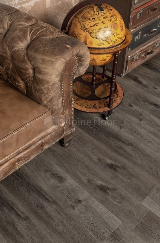 Плитка ПВХ замковая Alpine Floor Дуб торфяной ECO 7-11 Premium XL 1524х180х8 (2,195м2), с подложкой,
