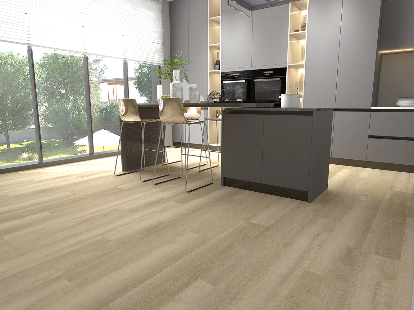 Плитка ПВХ-кварцвинил STRONG STEP Лугано Expert 1219х178х2,5 (3,906м2), 4V фаска