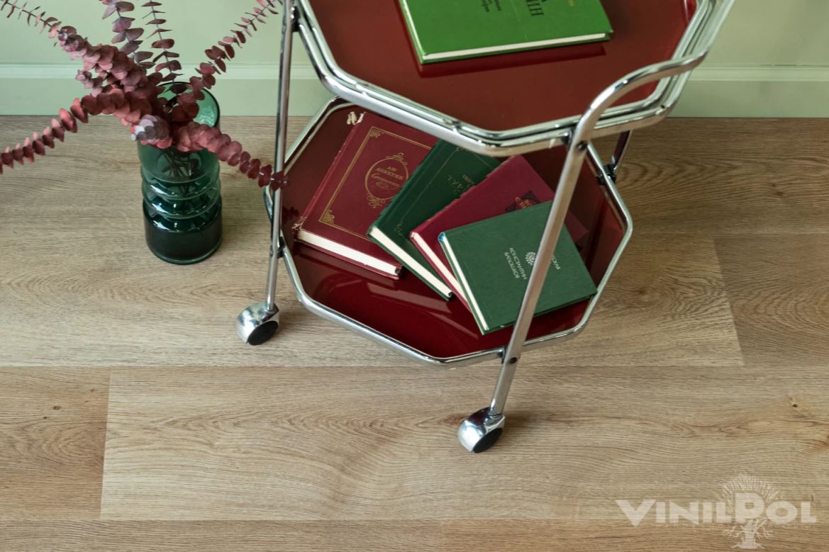 Плитка ПВХ клеевая VINILPOL Дуб Портофино LVT Glue 1219,6х228,6х2 (4,459м2), 4V фаска