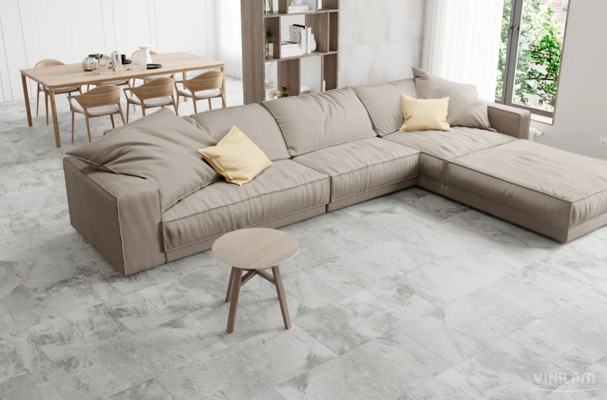 Плитка ПВХ клеевая VINILAM Адриатический Серый Ceramo Stone Glue 950х475х2,5 (4,513м2), 4V микро-фас