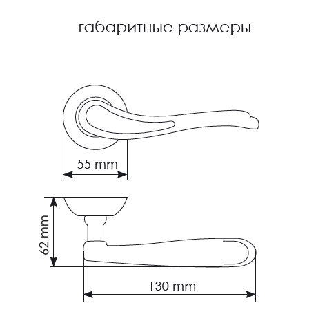 Ручка дверная Morelli MH-26 London на круглой розетке