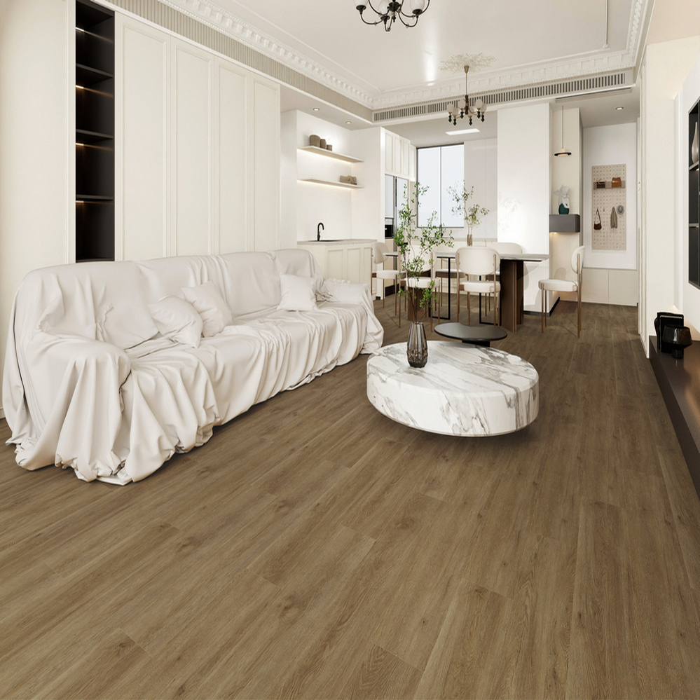 Плитка ПВХ-кварцвинил STRONG STEP Карамель Comfort 1220х181х4,2 (2,208м2), 4V фаска