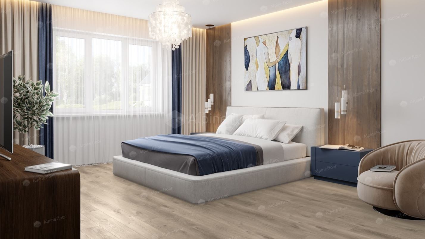 Плитка ПВХ замковая Alpine Floor Дуб Натуральный Отбеленный ABA ECO 7-5 Premium XL 1524х180х8 (2,195