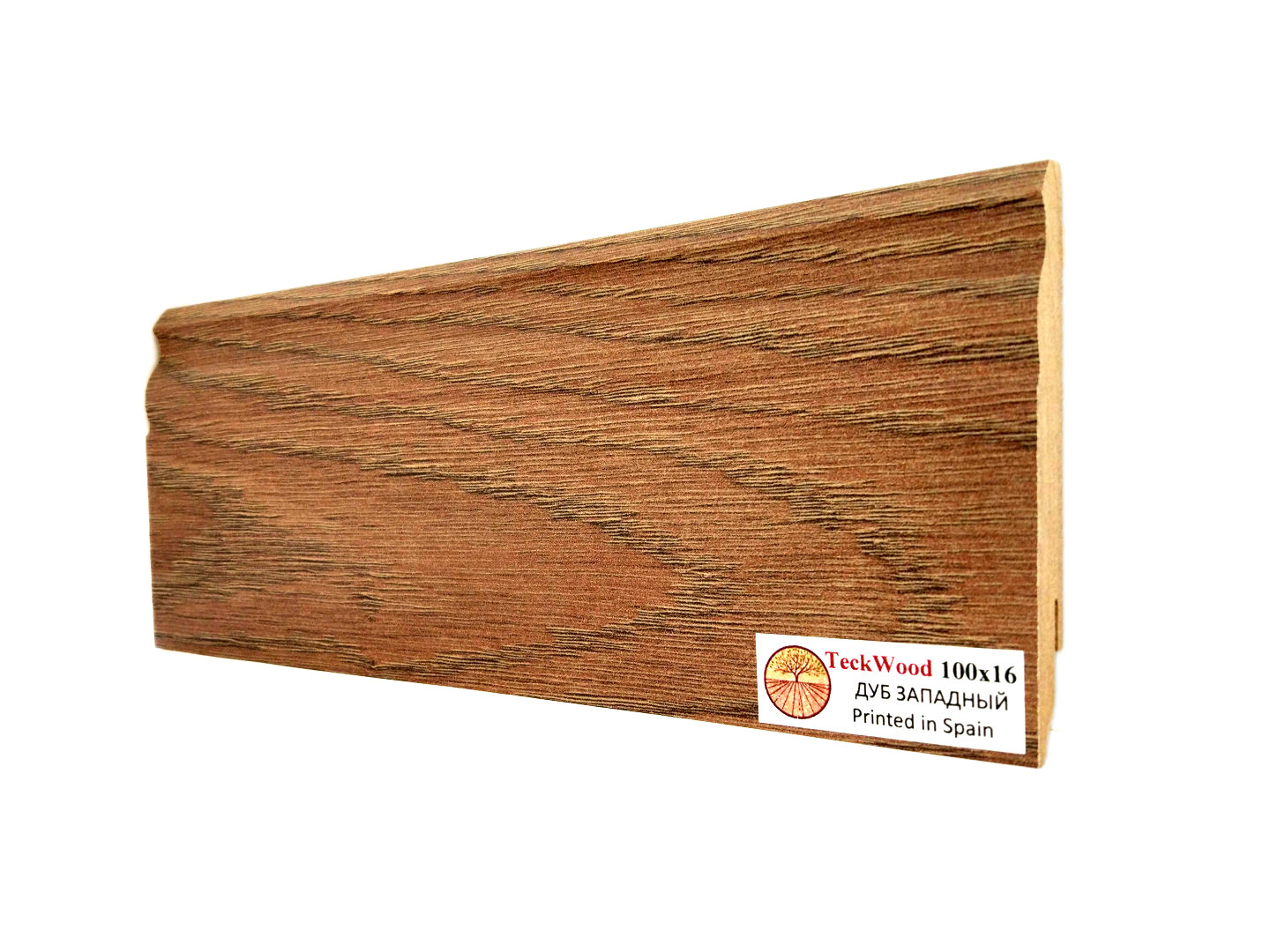 Плинтус ламинированный Teckwood "В цвет" фигурный 2150х100х16