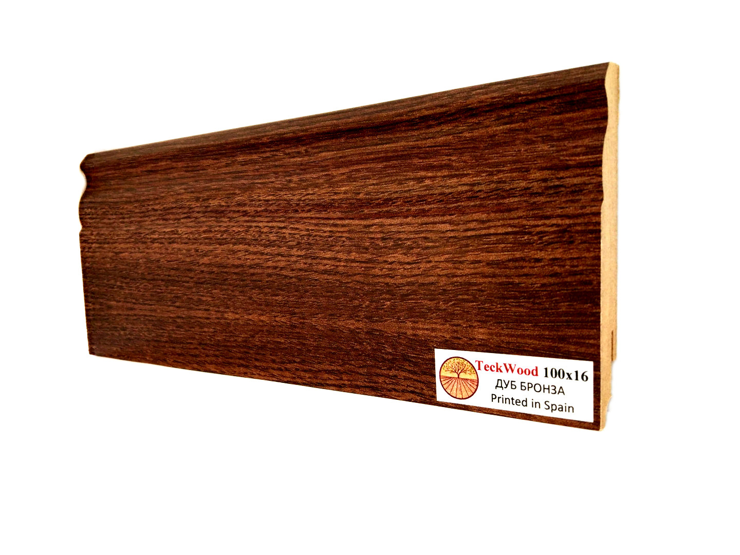 Плинтус ламинированный Teckwood "В цвет" фигурный 2150х100х16
