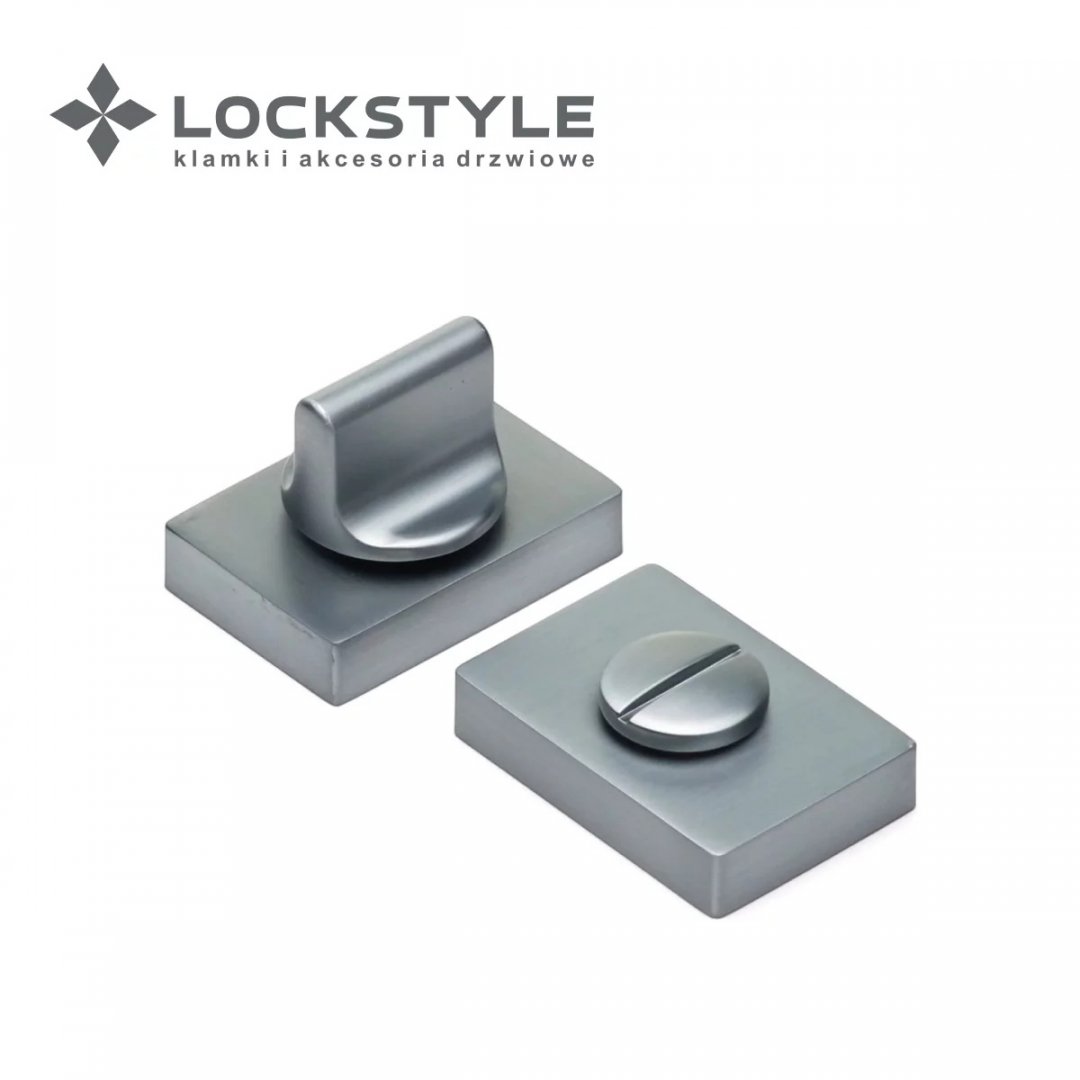 Завертка замка LOCKSTYLE WC MPR на прямоугольной розетке (хром мат)