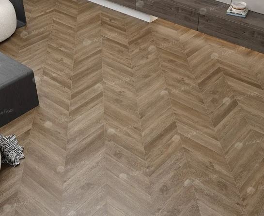 Плитка ПВХ замковая Alpine Floor Дуб Макадамия ECO 18-5 Chevron Alpine 600х127х5 (1,676м2), 4V фаска