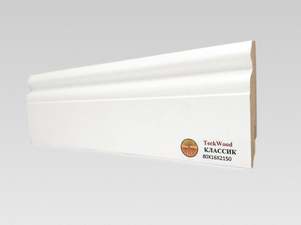 Плинтус ламинированный Teckwood Белый Классик 2150х80х16