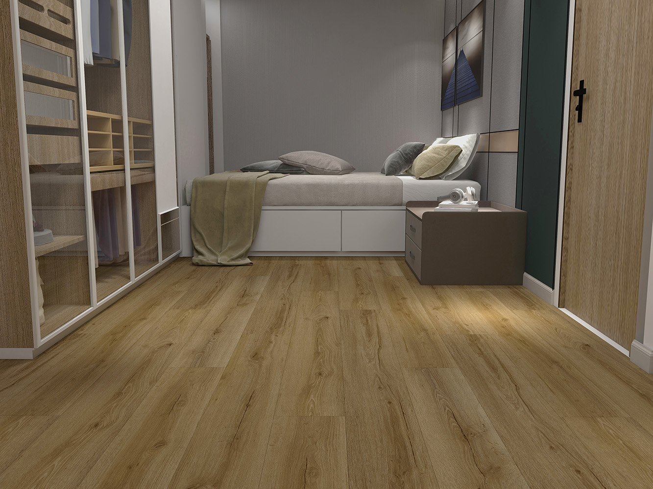 Плитка ПВХ-кварцвинил STRONG STEP Шале Expert 1219х178х2,5 (3,906м2), 4V фаска