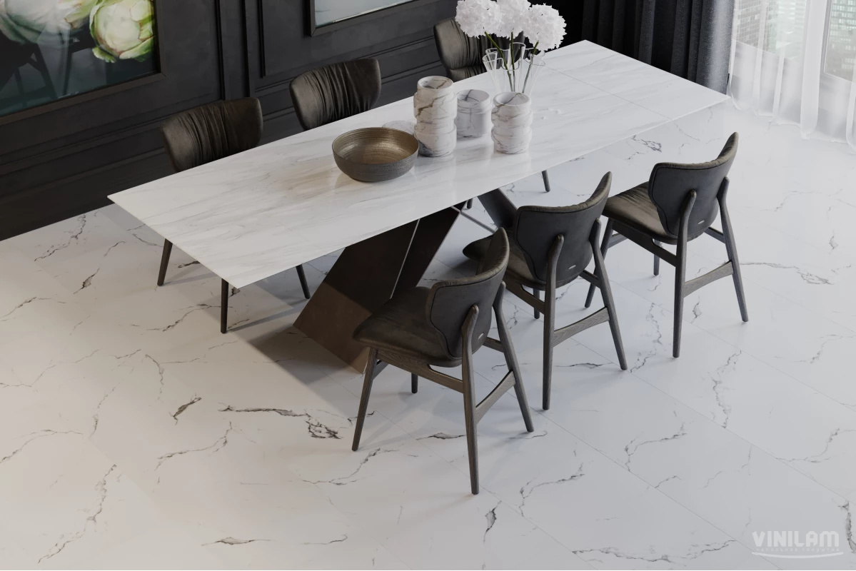 Плитка ПВХ клеевая VINILAM Итальянский Мрамор Ceramo Stone Glue 950х480х2,5 (4,56м2), 4V микро-фаска