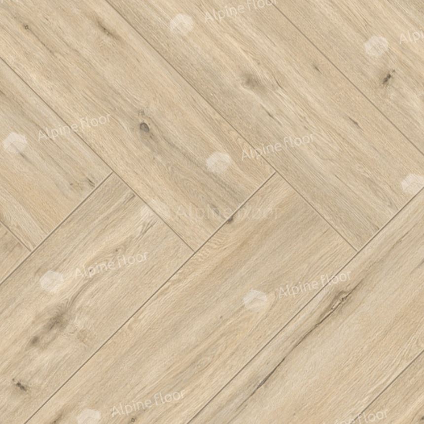Ламинат Alpine Floor Дуб Лион LF102-1 Herringbone 8 606х101х8 (2,203м2), защелка (Click), 4V фаска