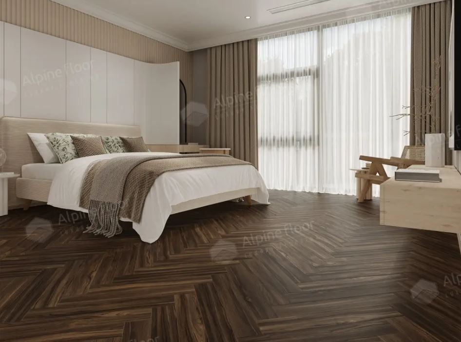 Ламинат Alpine Floor Дуб Абруццо LF105-14 Herringbone 12мм 600х100х12 (1,32м2), защелка (Uniclic), 4