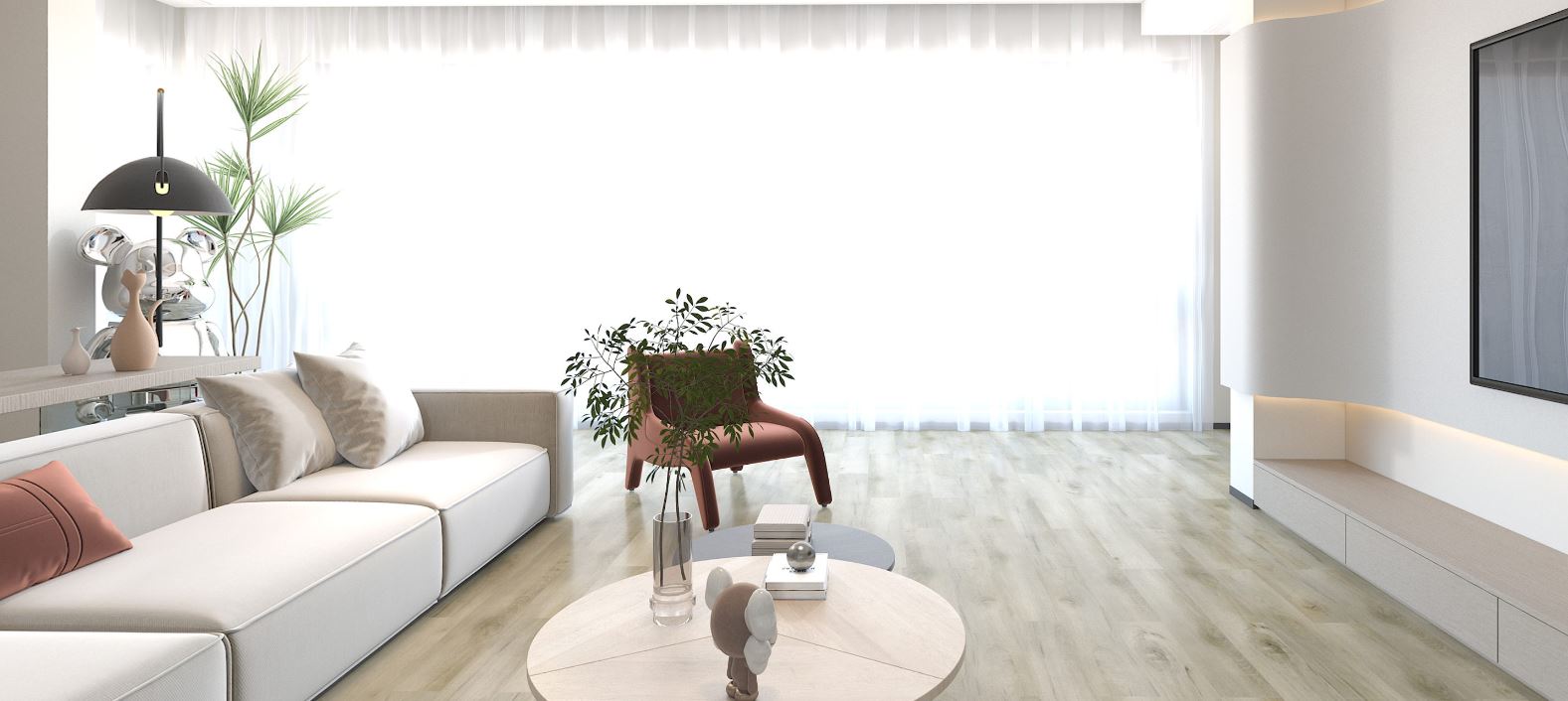 Плитка ПВХ-кварцвинил ONEFLOOR 2009-L LVT клеевая 914,4х152,4х2 (3,9м2), 4V микро-фаска