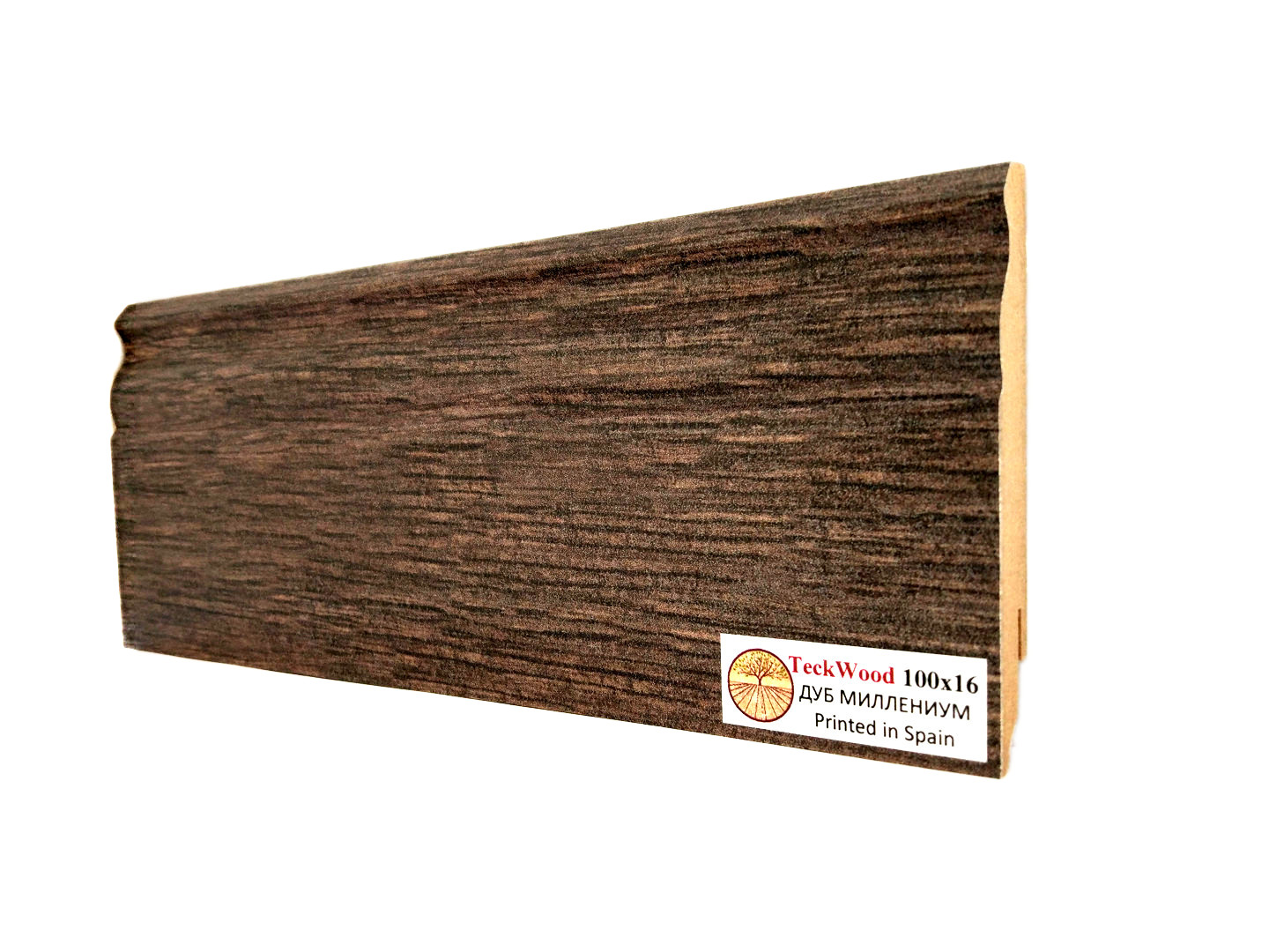 Плинтус ламинированный Teckwood "В цвет" фигурный 2150х100х16