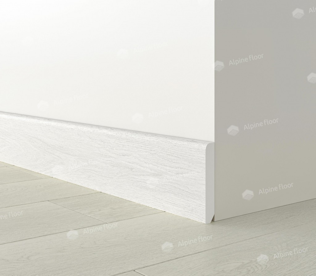 Плинтус ламинированный Alpine Floor SK 13-0 Белый Parquet Light прямой 2200х80х12,5