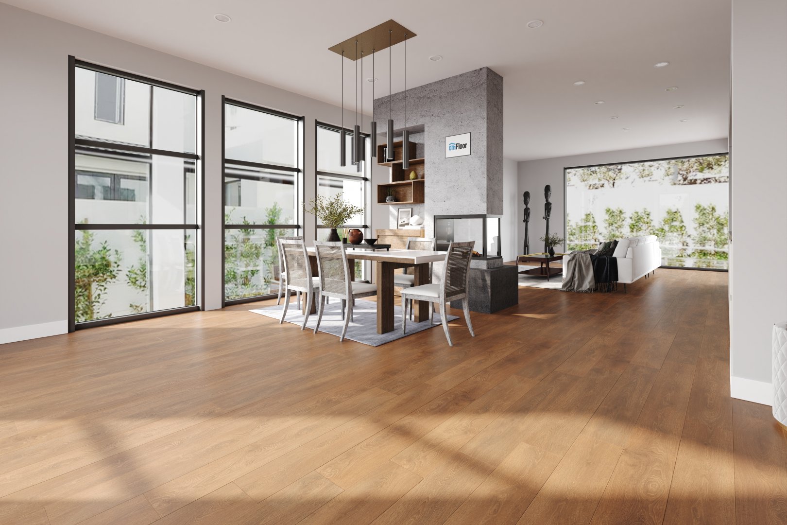 Ламинат SPC замковой CM Floor Дуб Корица 18 ScandiWood 1220х180х5 (1,75м2), с подложкой, 4V фаска