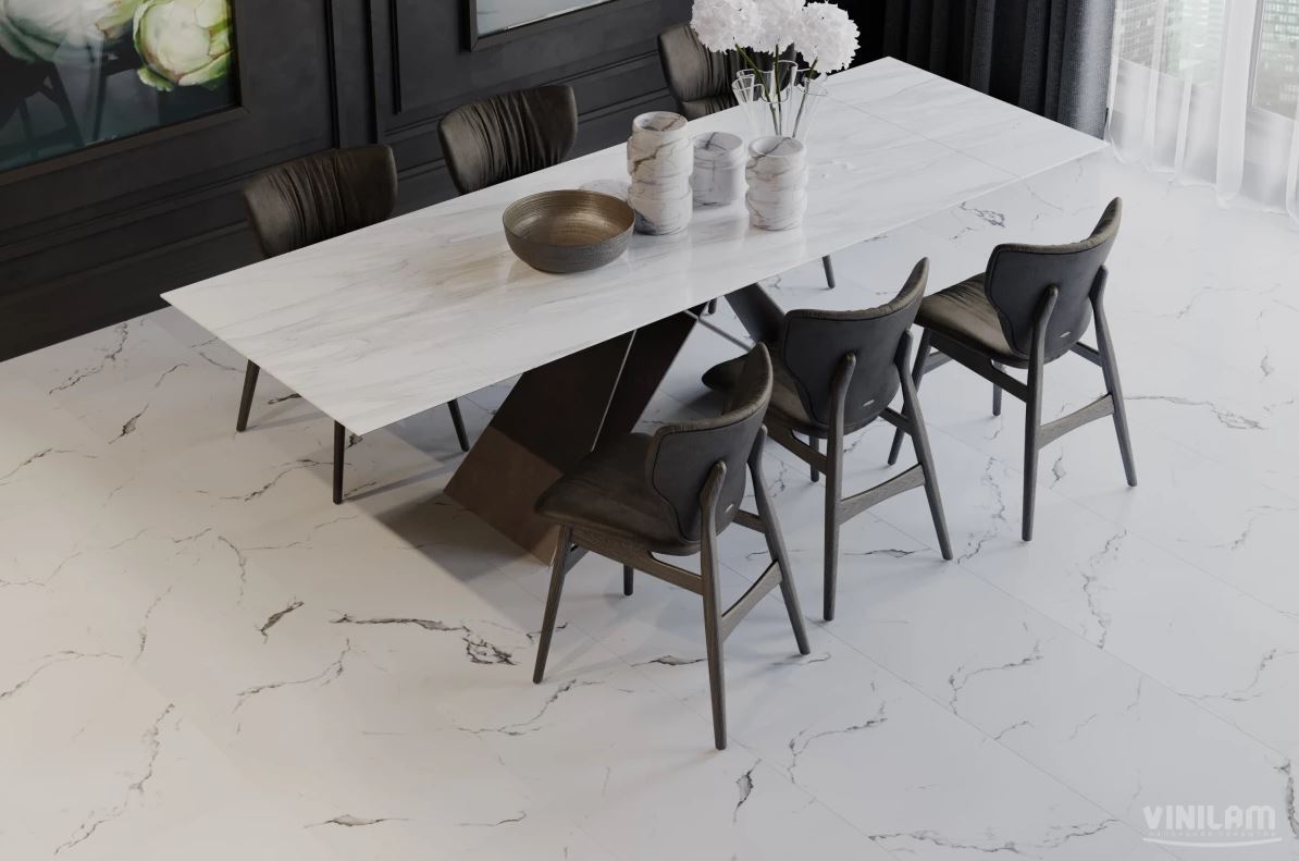 Ламинат SPC замковой VINILAM Итальянский Мрамор Ceramo Stone 940х470х8 (2,65м2), с подложкой, 4V мик