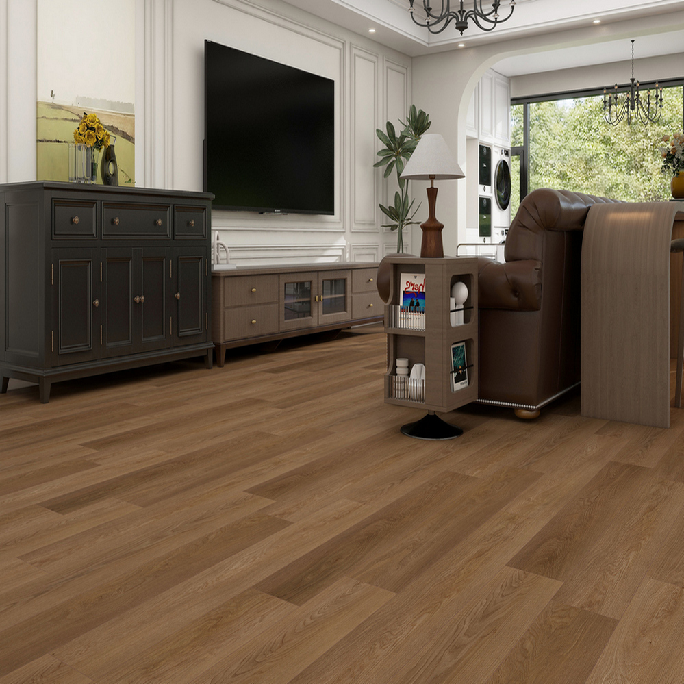 Плитка ПВХ-кварцвинил STRONG STEP Шоколад Expert+ 1220х181х5 (1,767м2), 4V фаска