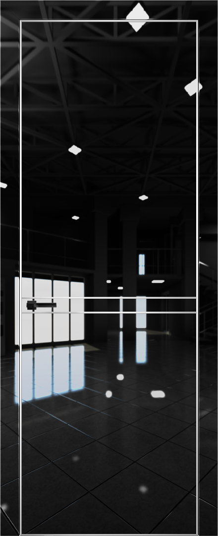 Дверь межкомнатная AURUMDOORS Platinum Pt9 (Crystal Black / кромка алюм: хром)