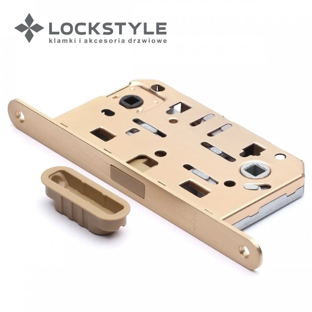 Замок под завертку с магнит-язычком LOCKSTYLE М411B (тип AGB) (с ответной планкой) (золото мат)