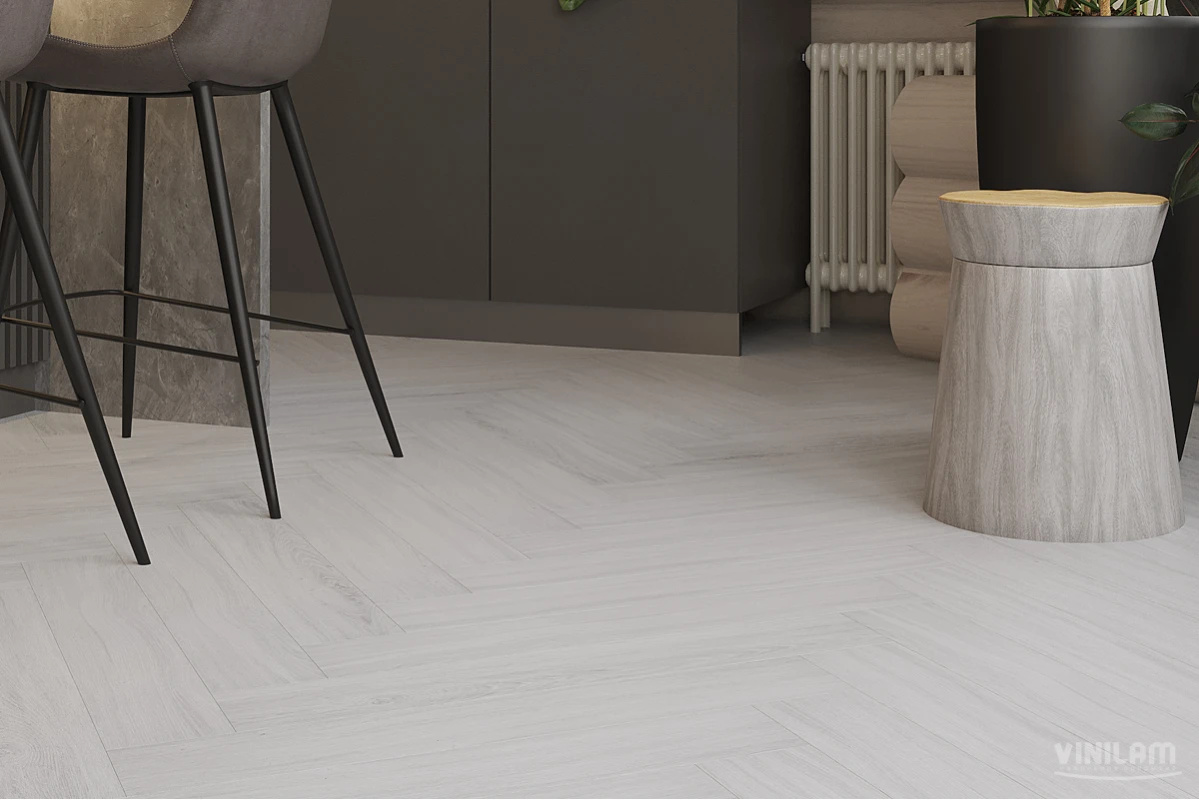 Плитка ПВХ клеевая VINILAM Паркет Санторини Herringbone Glue 762х152,4х2,5 (2,79м2), 4V фаска