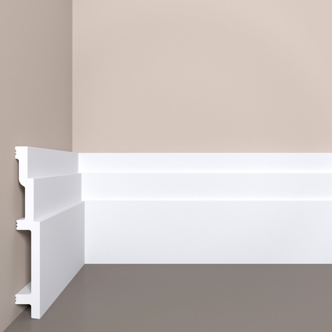 Плинтус дюрополимерный Bello Deco П13 140-20 фигурный 2000х140х20, п/окрас