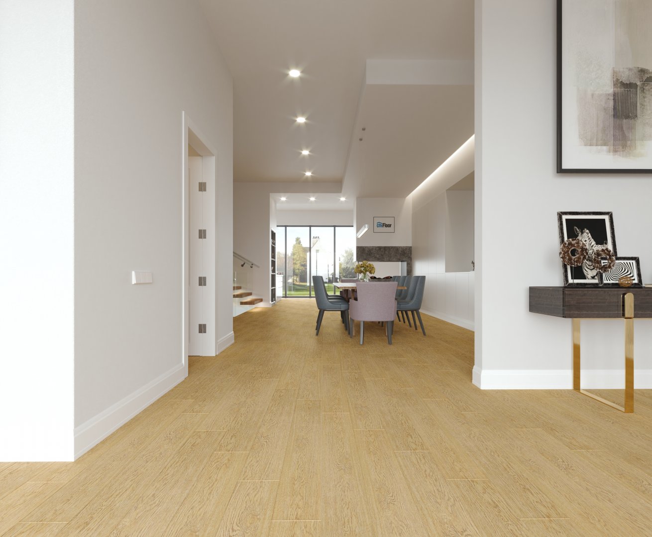 Ламинат SPC замковой CM Floor Дуб Виски 14 ScandiWood 1220х180х5 (1,75м2), с подложкой, 4V фаска