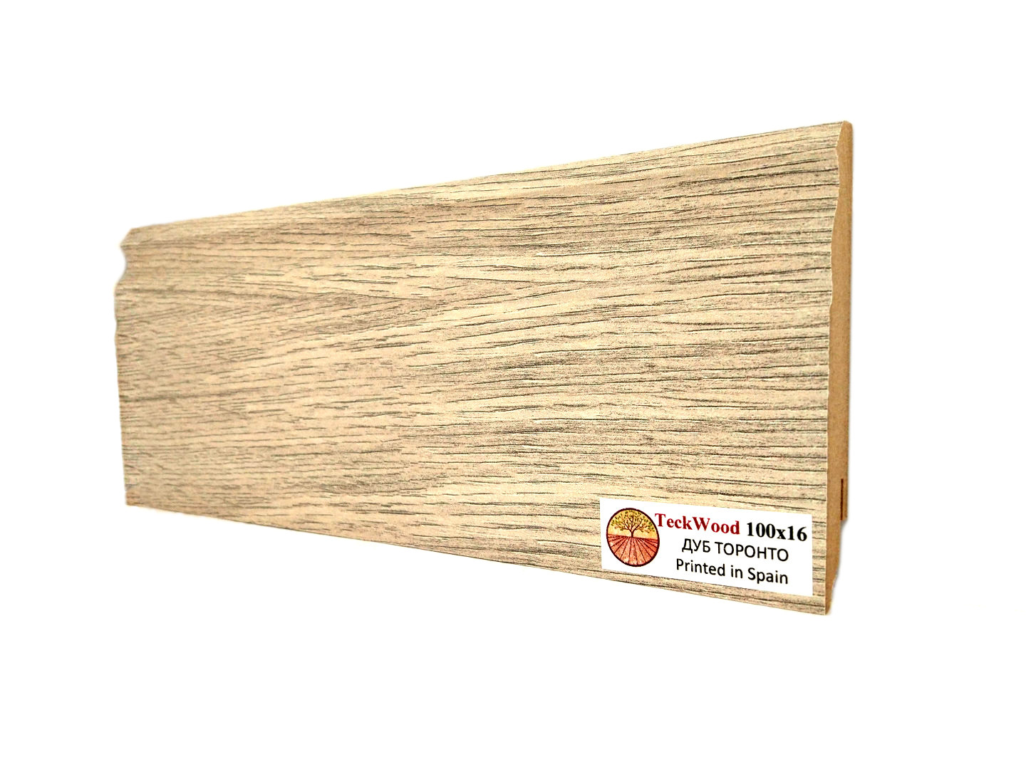 Плинтус ламинированный Teckwood "В цвет" фигурный 2150х100х16
