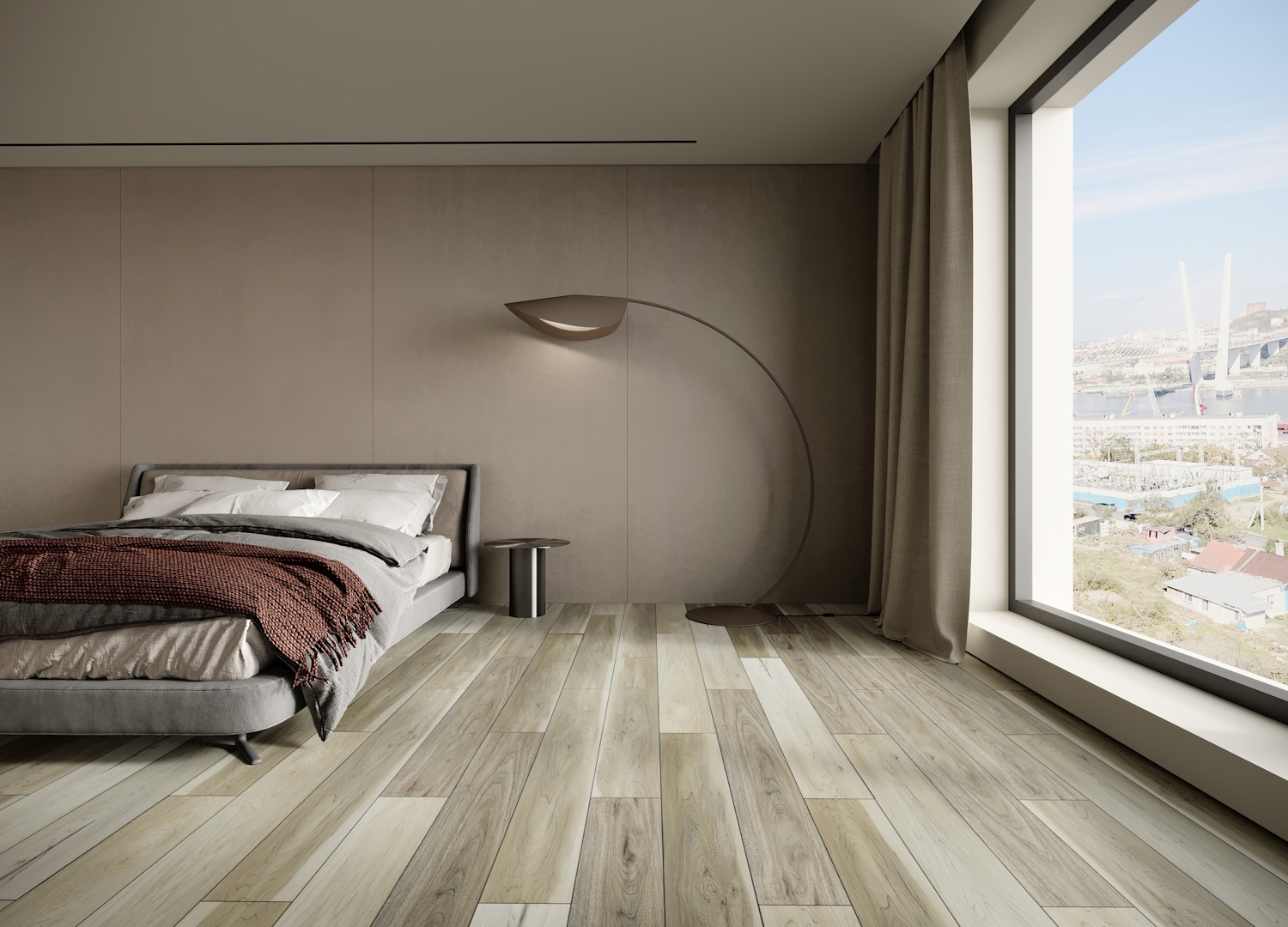 Плитка ПВХ-кварцвинил ART East Клён Онтарио Tile Click 4мм 1220х180х4 (2,635м2), 4V фаска