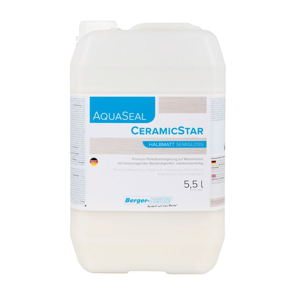 Лак паркетный Berger AquaSeal CeramicStar (2К, канистра, 5,5л) водный полиуретан-керамика, Германия
