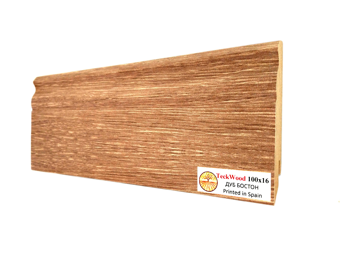 Плинтус ламинированный Teckwood "В цвет" фигурный 2150х100х16
