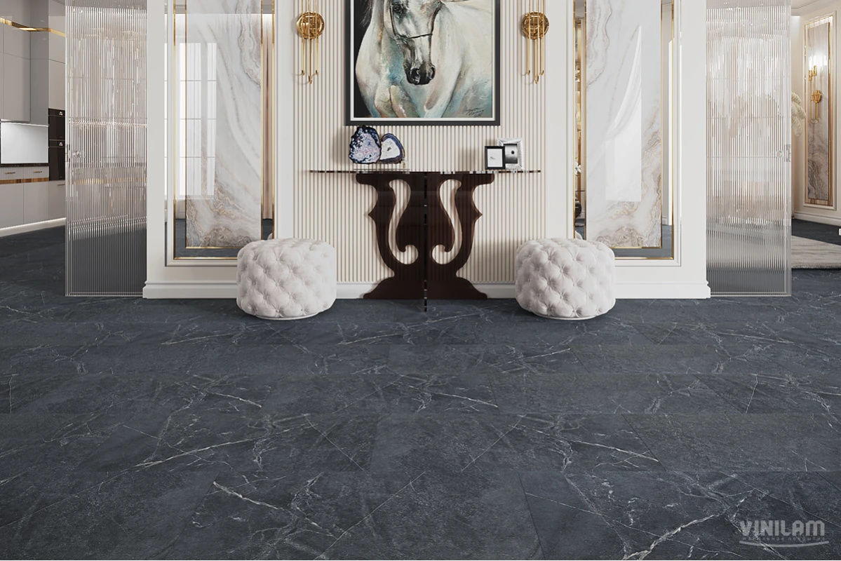 Плитка ПВХ клеевая VINILAM Ионический Мрамор Ceramo Stone Glue 950х475х2,5 (4,513м2), 4V микро-фаска