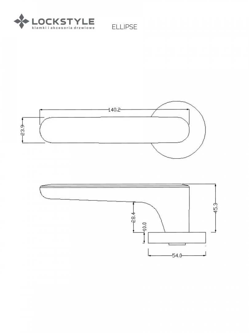 Ручка дверная LOCKSTYLE Ellipse ZR на круглой розетке