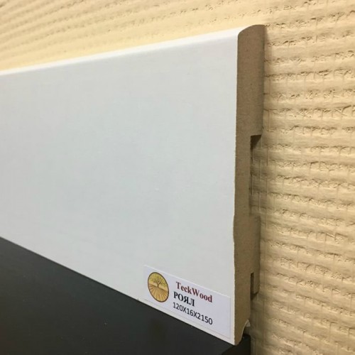 Плинтус ламинированный Teckwood Белый Роял 2150х120х16